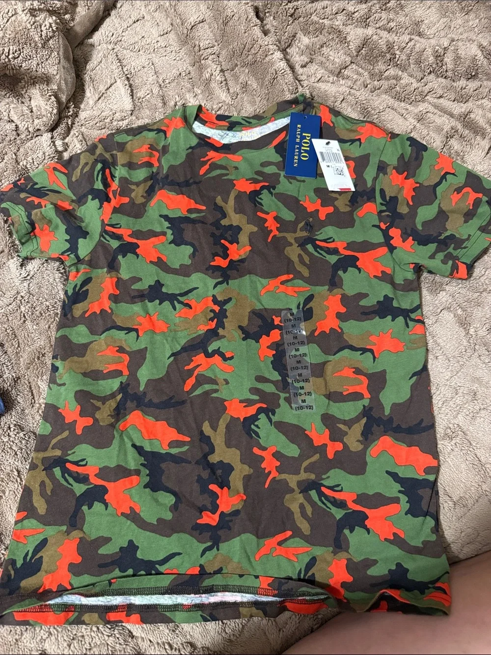 Ralph Lauren Green and Orange Camo Crew Tee